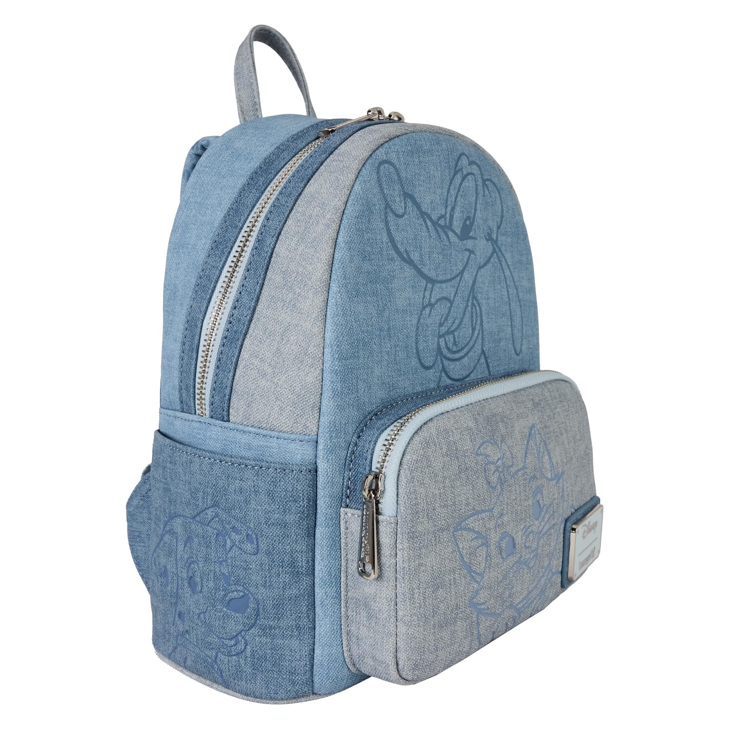 Amazon.com: Loungefly Disney Dogs & Cats Faux Denim Mini Backpack